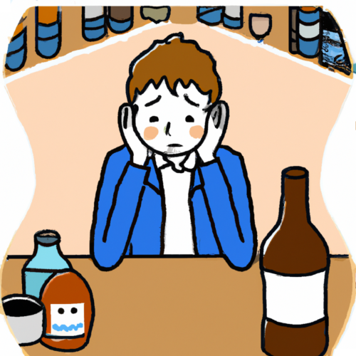 DALL·E 2023 01 07 09.57.14 an illustration of a sad alcoholic 1