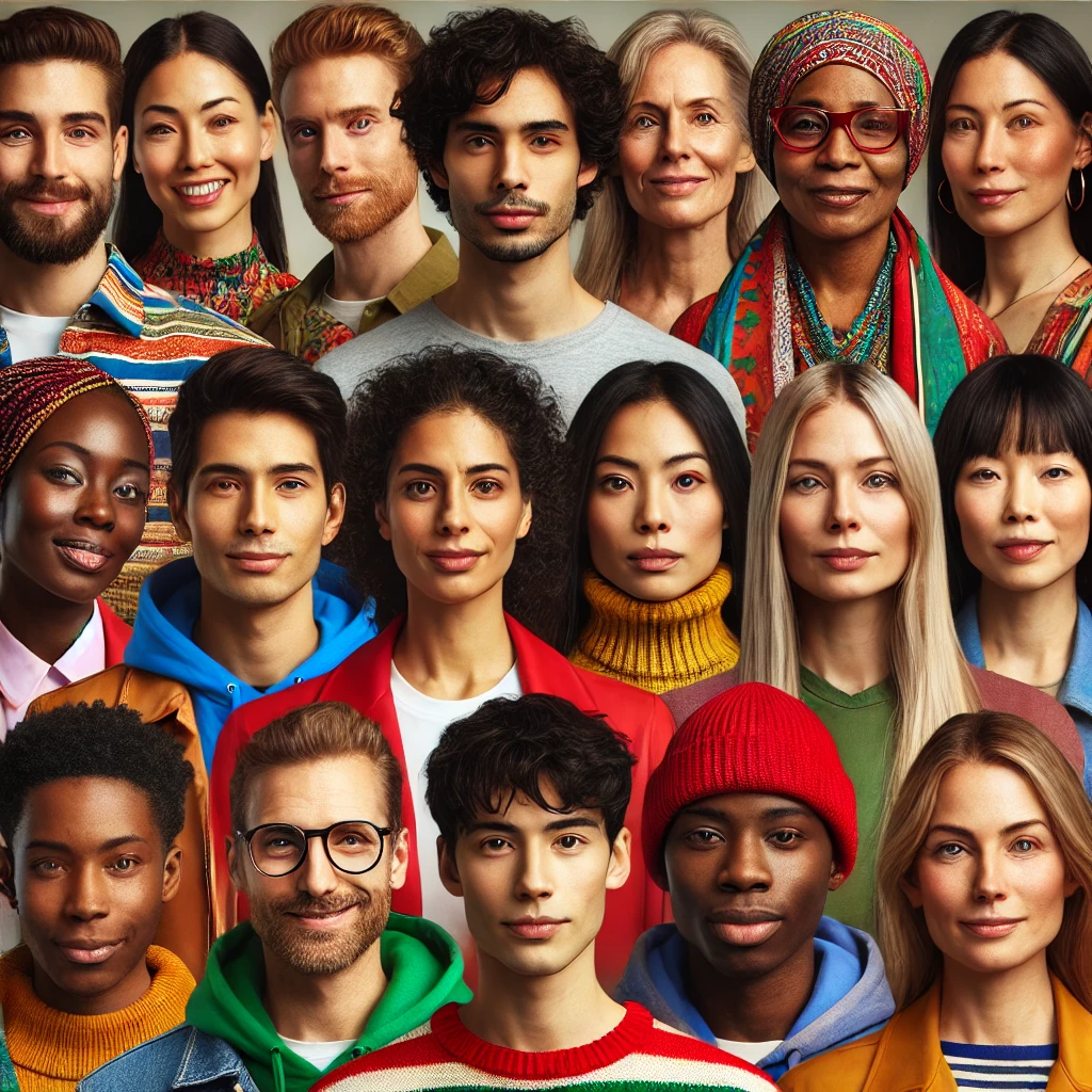 DALL·E 2024 09 08 09.32.36 A photo realistic image featuring a total of 21 diverse peoples faces displaying expressions of confidence. The group includes a mix of ethnicities