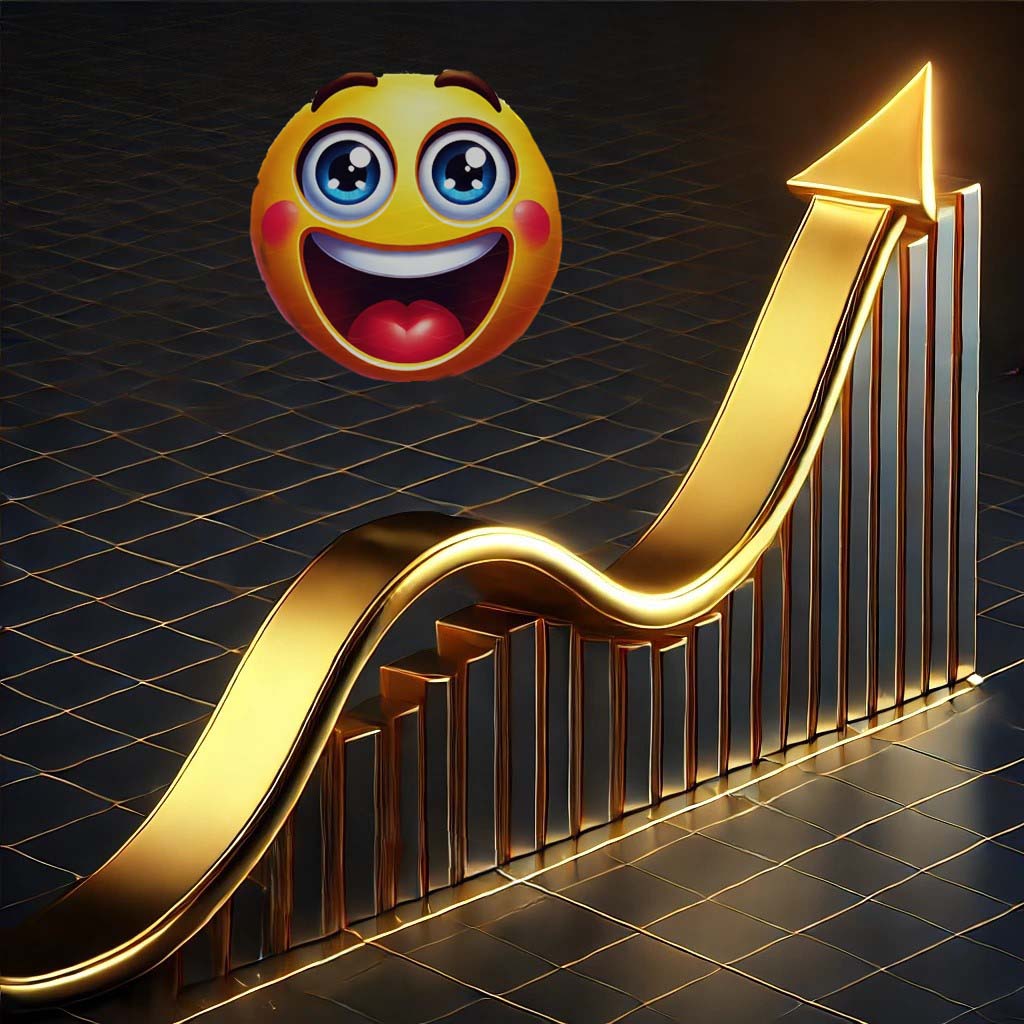 Gold Line Graph emoji 002